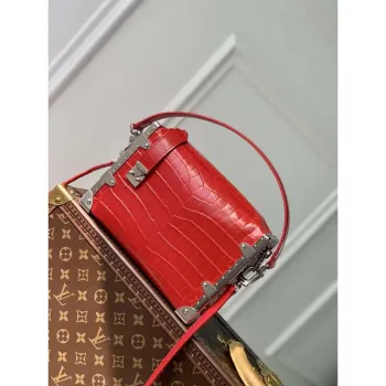 LV M21741 Louis Vuitton Side Trunk PM Bag Red Crocodile pattern