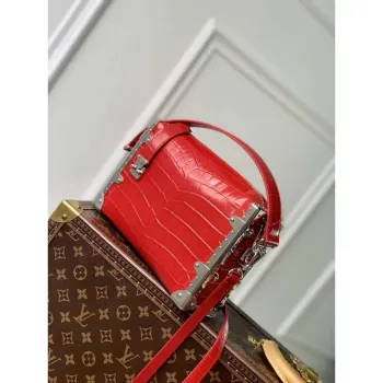 LV M21741 Louis Vuitton Side Trunk PM Bag Red Crocodile pattern