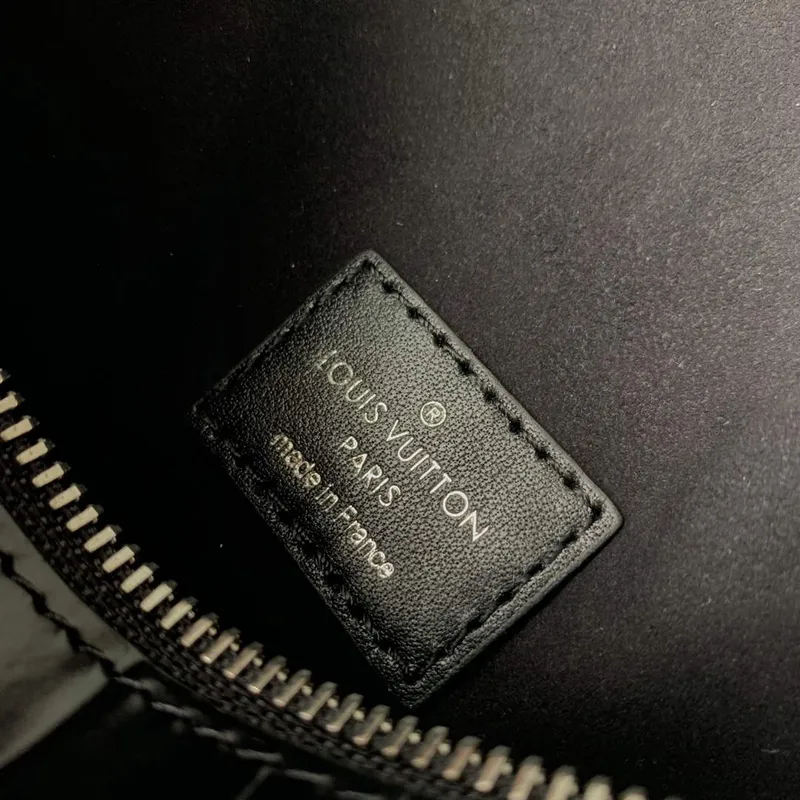 LV M21741 Louis Vuitton Side Trunk PM Bag Black Crocodile pattern