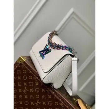 LV M22029 Louis Vuitton Twist MM Bag Epi Leather White