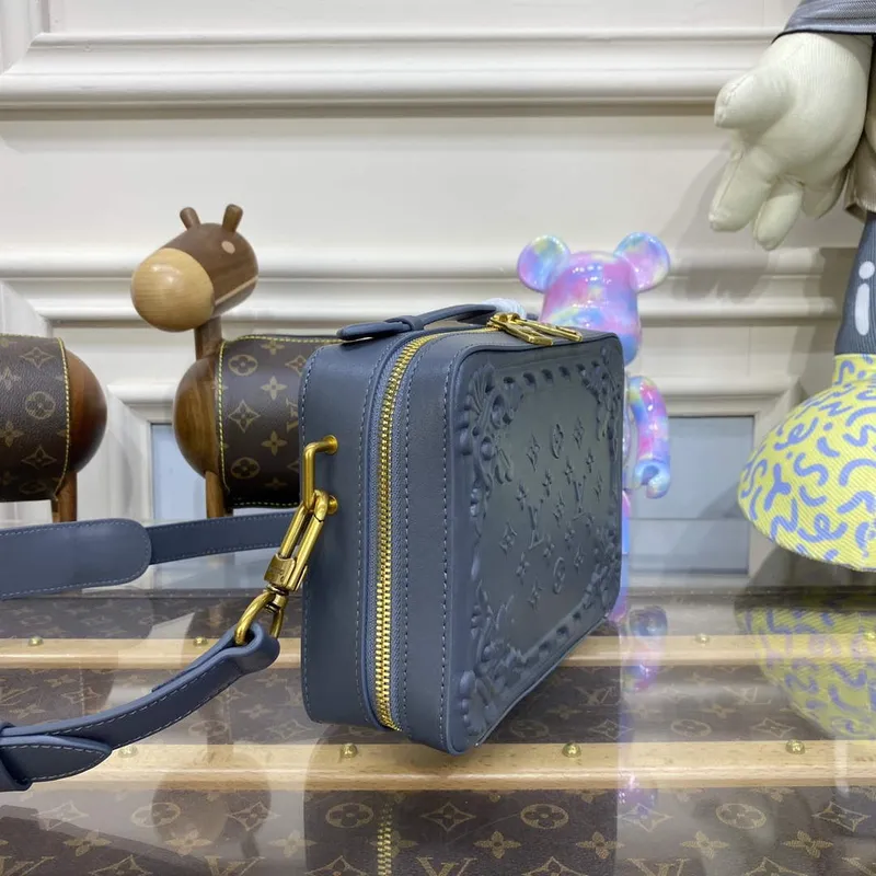 LV M21833 Louis Vuitton Handle Soft Trunk Bag Dark Shadow Grey