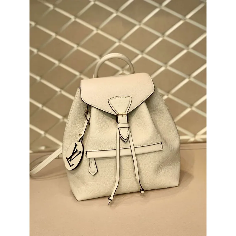 LV M45410 Louis Vuitton Montsouris Backpack Milky white