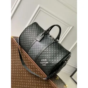 LV N40443 Louis Vuitton Keepall Bandoulière 50 Bag Black Graphite
