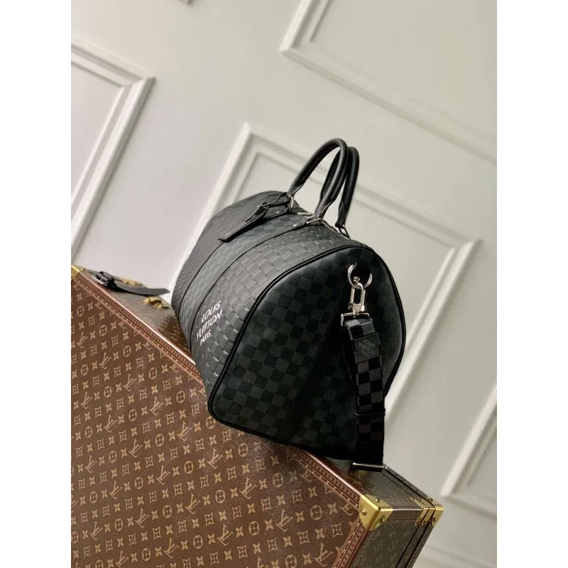 LV N40443 Louis Vuitton Keepall Bandoulière 50 Bag Black Graphite