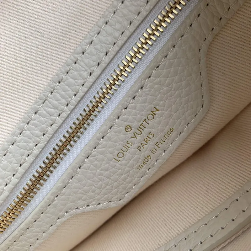 LV M42238 Louis Vuitton Bucket PM Tote Bag White