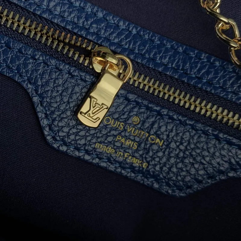 LV M42238 Louis Vuitton Bucket PM Tote Bag Blue