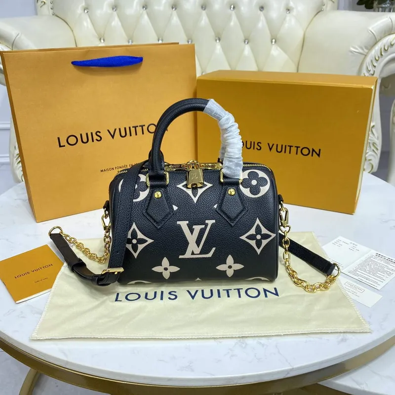 LV M46575 Louis Vuitton Speedy Bandoulière 20 Bag Black