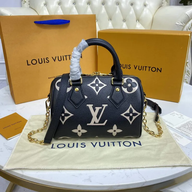 LV M46575 Louis Vuitton Speedy Bandoulière 20 Bag Black