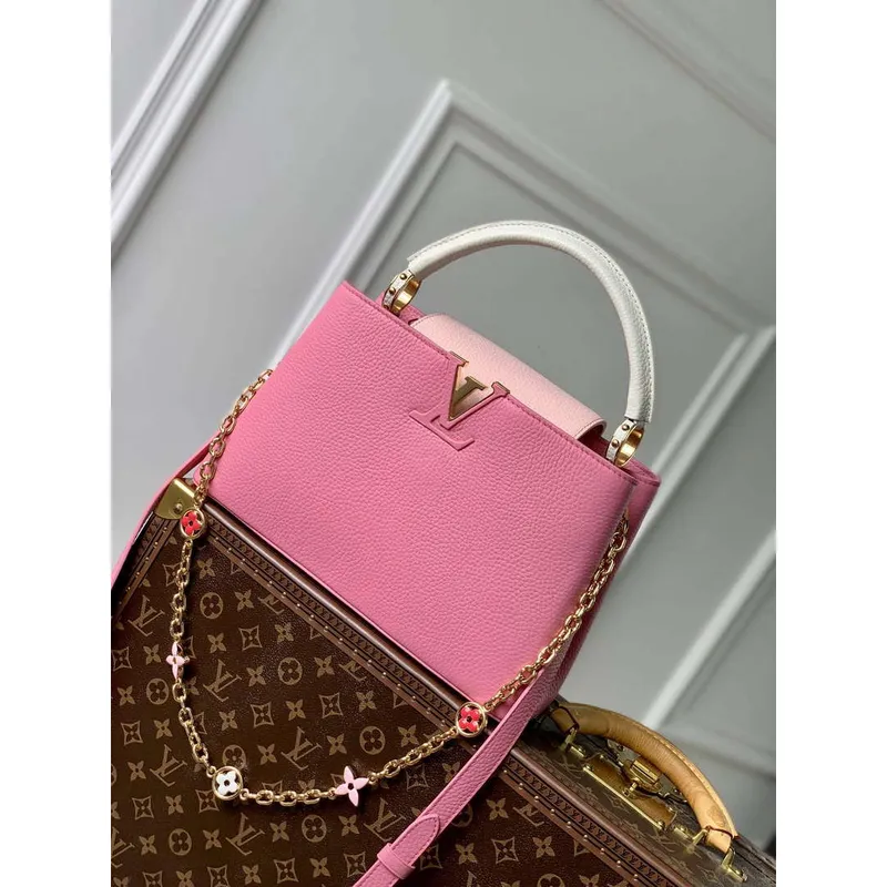 LV M22375 Louis Vuitton Capucines MM Handbag Pink