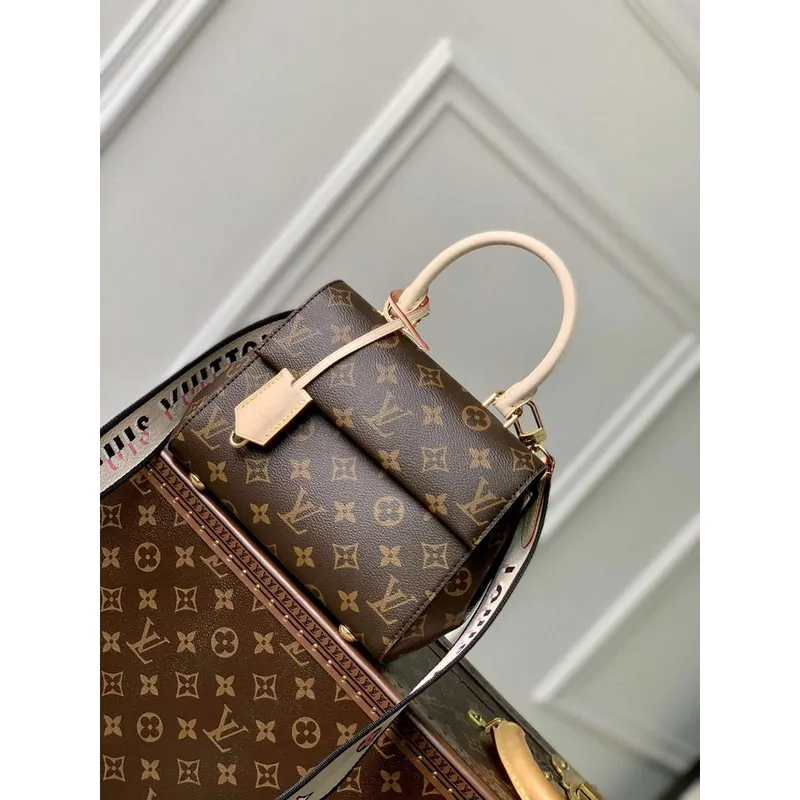 LV M46055 Louis Vuitton Cluny Mini Handbag Black Shoulder Strap