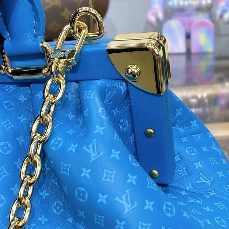 LV M22325 Louis Vuitton Monogram Clutch Blue