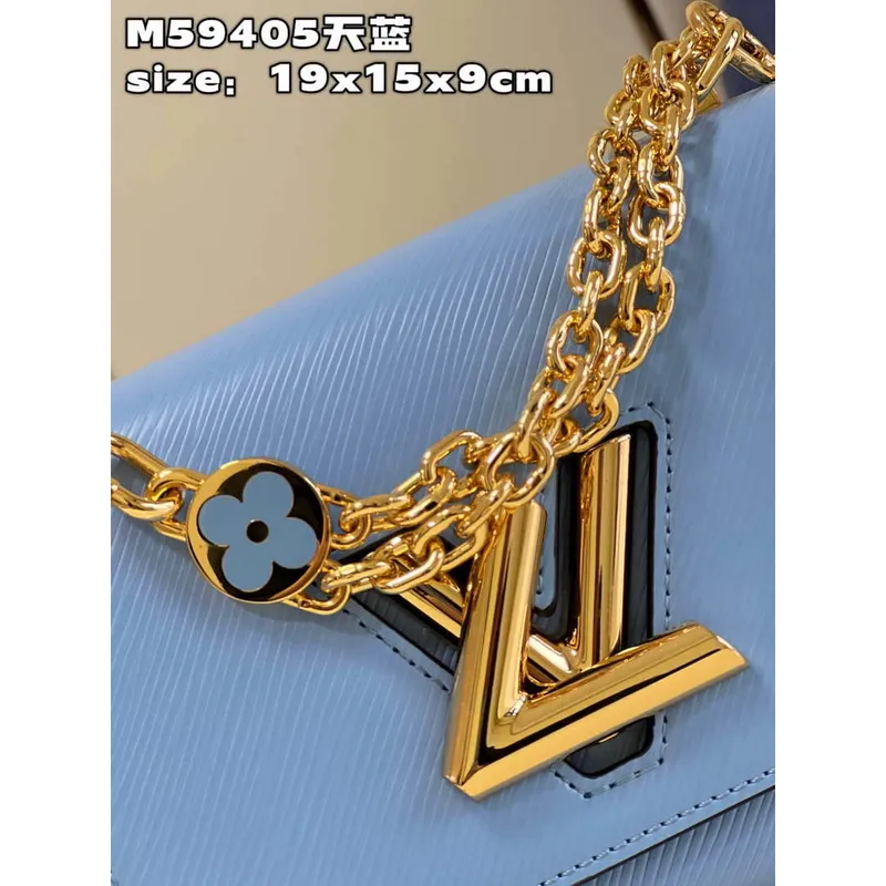 Louis Vuitton LV M59405 Twist PM Bag Epi Blue