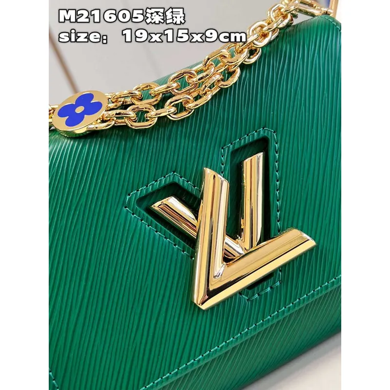 Louis Vuitton LV M21649 Twist PM Bag Epi Green