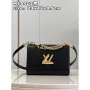 Louis Vuitton LV M59402 Twist MM Bag Epi Black with Black