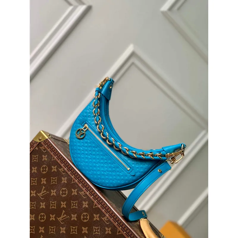 LV M22593 Louis Vuitton Loop Baguette Handbag Blue