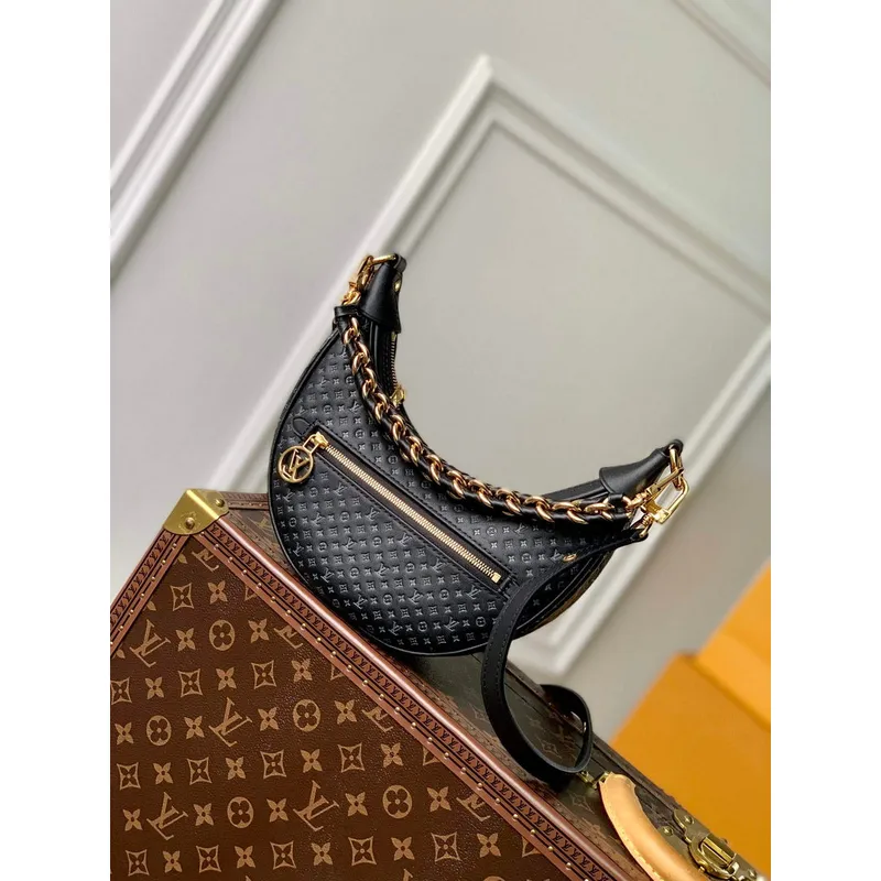 LV M22591 Louis Vuitton Loop Baguette Handbag Black
