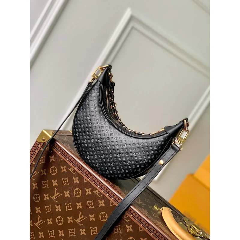 LV M22591 Louis Vuitton Loop Baguette Handbag Black