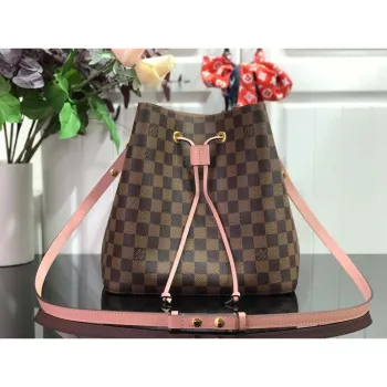 LV N40198 Louis Vuitton NéONOé MM Bag Damier Ebene Venus Pink