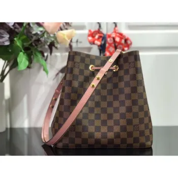 LV N40198 Louis Vuitton NéONOé MM Bag Damier Ebene Venus Pink