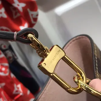 LV N40198 Louis Vuitton NéONOé MM Bag Damier Ebene Venus Pink