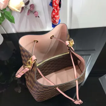 LV N40198 Louis Vuitton NéONOé MM Bag Damier Ebene Venus Pink