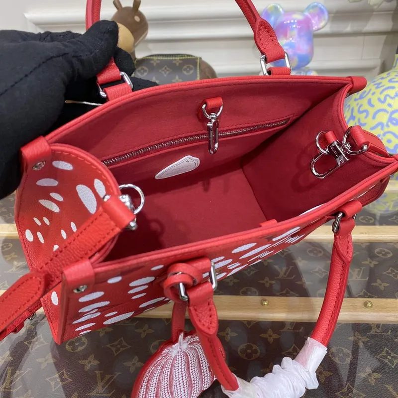 LV M46412 Louis Vuitton LV x YK OnTheGo PM Bag Red