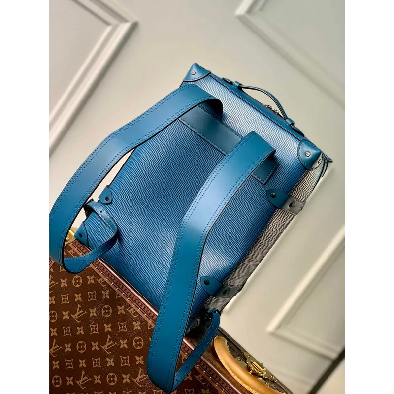 LV M44752 Louis Vuitton Soft Trunk Small Backpack Blue
