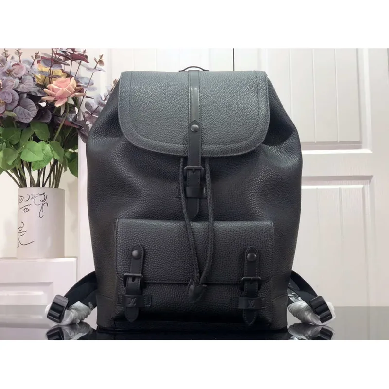 LV M58644 Louis Vuitton Christopher Slim Backpack Black