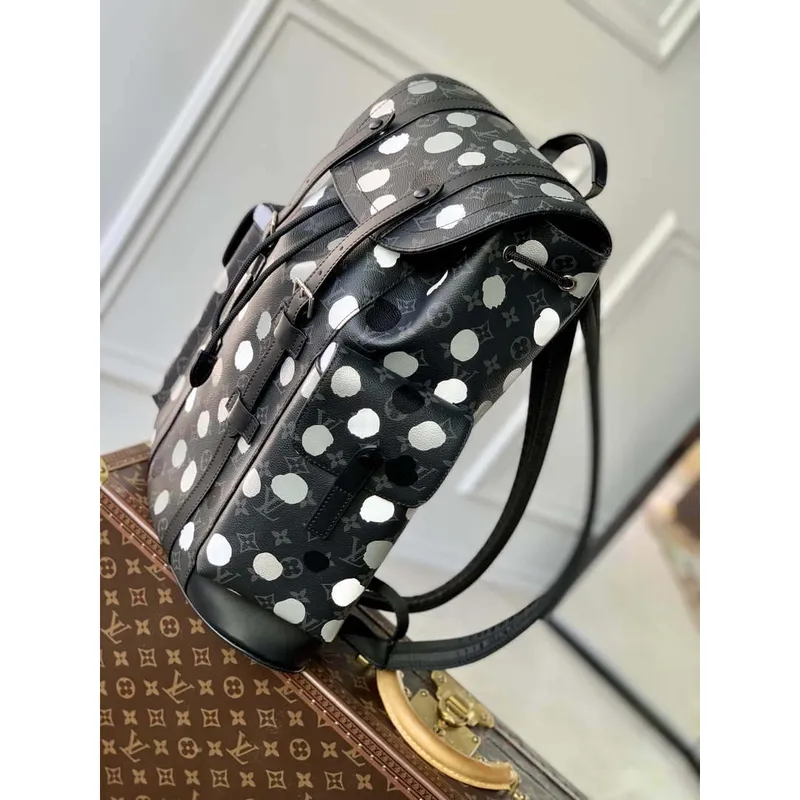 LV M46403 Louis Vuitton LV x YK  Christopher MM Backpack Monogram eclipse Black and Silver