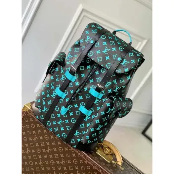 LV M21936 Louis Vuitton LV x YK  Christopher MM Backpack Monogram Black and Blue