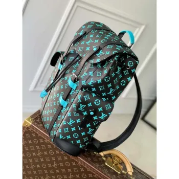 LV M21936 Louis Vuitton LV x YK  Christopher MM Backpack Monogram Black and Blue