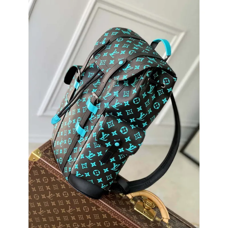 LV M21936 Louis Vuitton LV x YK  Christopher MM Backpack Monogram Black and Blue