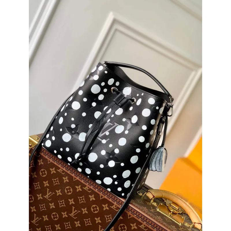 LV M21753 Louis Vuitton LV x YK Néonoé MM Bag Black White