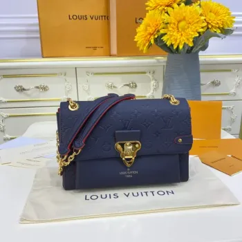 LV M52271 Louis Vuitton Vavin PM Shoulder Bag Navy Blue and Red