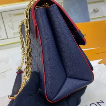 LV M52271 Louis Vuitton Vavin PM Shoulder Bag Navy Blue and Red