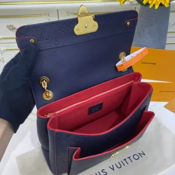 LV M52271 Louis Vuitton Vavin PM Shoulder Bag Navy Blue and Red
