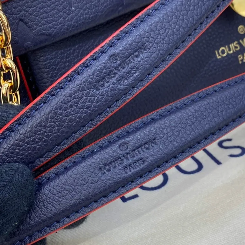 LV M52271 Louis Vuitton Vavin PM Shoulder Bag Navy Blue and Red