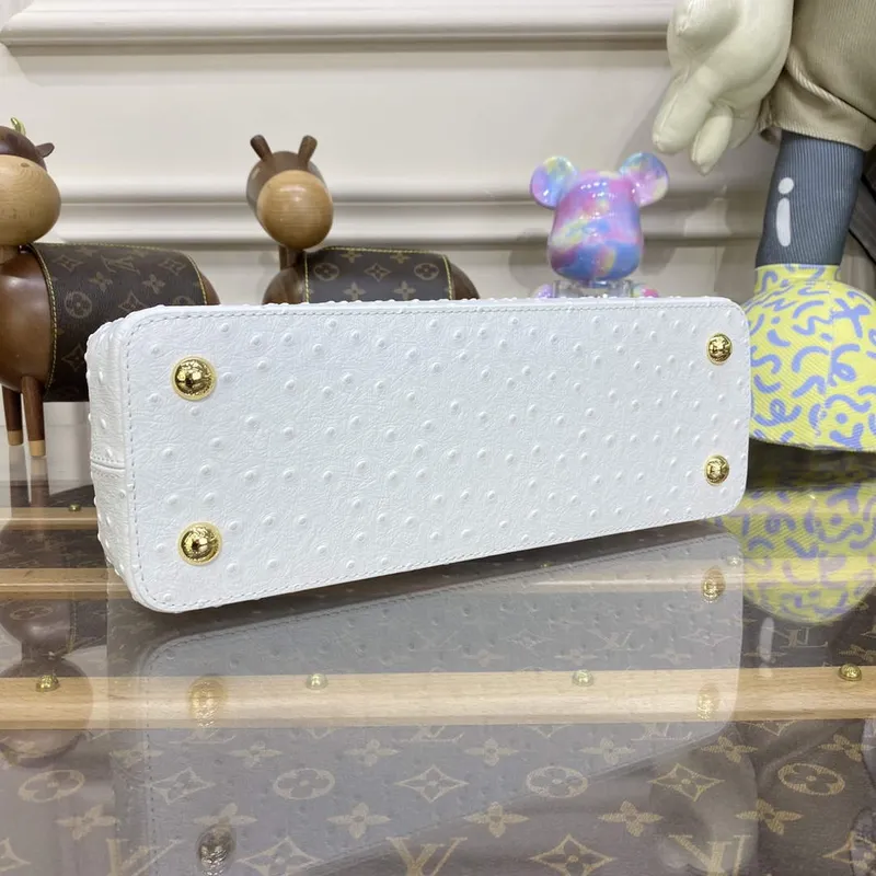 LV N81279 Louis Vuitton Capucines MM Handbag White