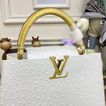 LV N81279 Louis Vuitton Capucines MM Handbag White