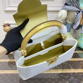 LV N81279 Louis Vuitton Capucines MM Handbag White