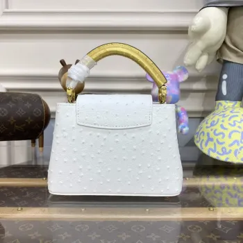 LV N81523 Louis Vuitton Capucines Mini Handbag White