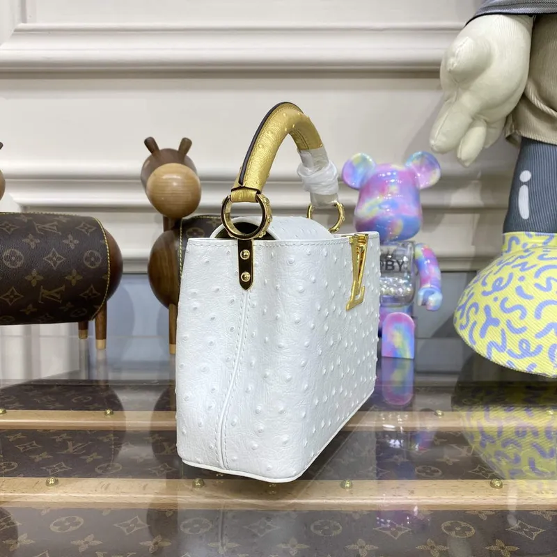 LV N81523 Louis Vuitton Capucines Mini Handbag White