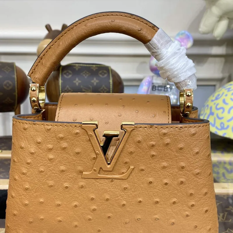 LV N81523 Louis Vuitton Capucines Mini Handbag Brown
