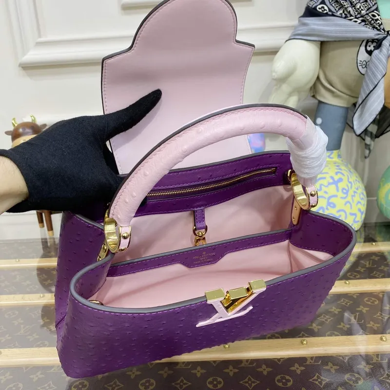 LV N81279 Louis Vuitton Capucines MM Handbag Purple