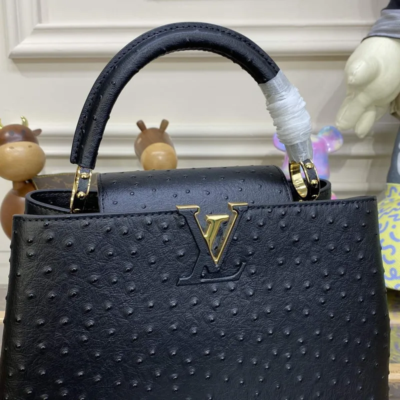 LV N81279 Louis Vuitton Capucines MM Handbag Black