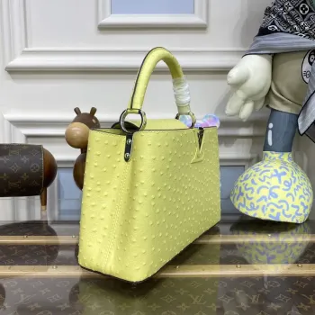 LV N81279 Louis Vuitton Capucines MM Handbag lemon yellow