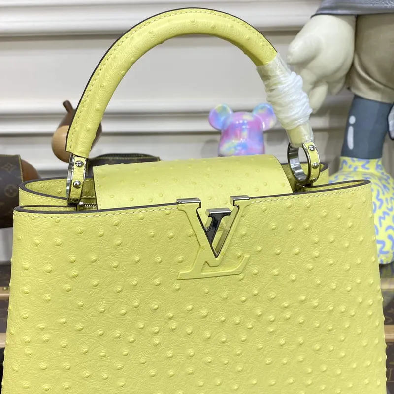 LV N81279 Louis Vuitton Capucines MM Handbag lemon yellow