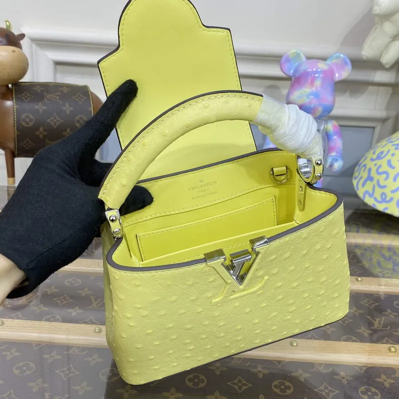 LV N81523 Louis Vuitton Capucines Mini Handbag lemon yellow