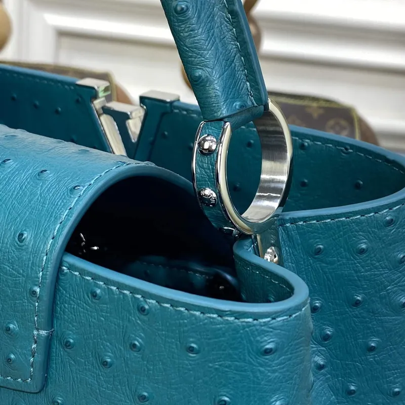 LV N81279 Louis Vuitton Capucines MM Handbag Lake blue