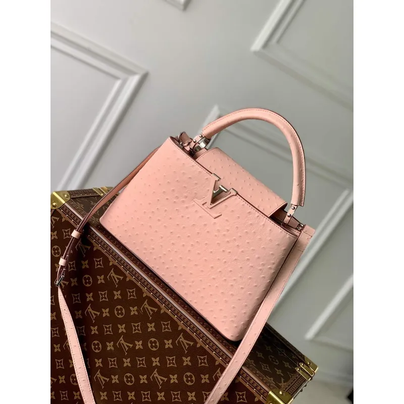 LV N81523 Louis Vuitton Capucines MM Handbag Pink